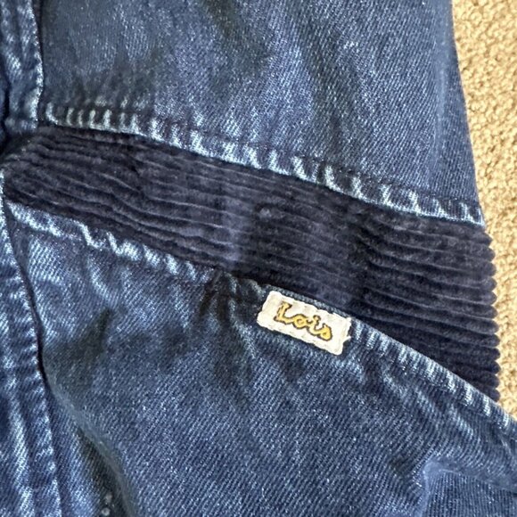 Vtg Lois Jean Vest Mens XL Blue Trucker Denim Corduroy Western Biker Snap Button - Picture 2 of 9